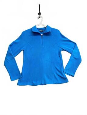 Vintage Y2K Lands' End Blue Fleece Pullover 1/4 Zip Size 6-8 Thermacheck